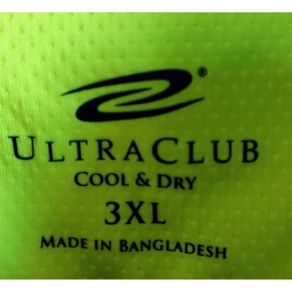 Ultraclub Cool & Dry Men's 3XL Neon Yellow 1/4 Zip Performance Pullover NWT - Picture 6 of 8
